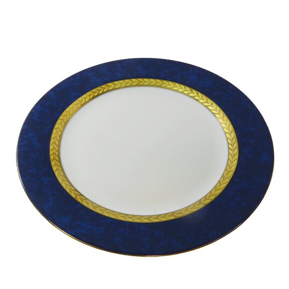 TWO (2) RETRONEU IMPERIAL COLLECTION '95 Blue 22K Gold Band 7.5" Salad Plates - Picture 5 of 8